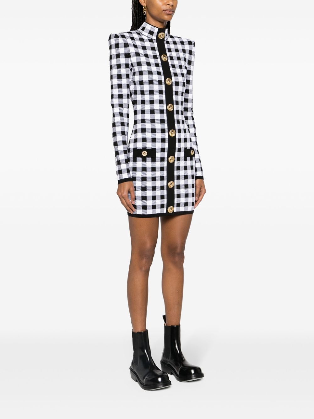 gingham mini dress - 3