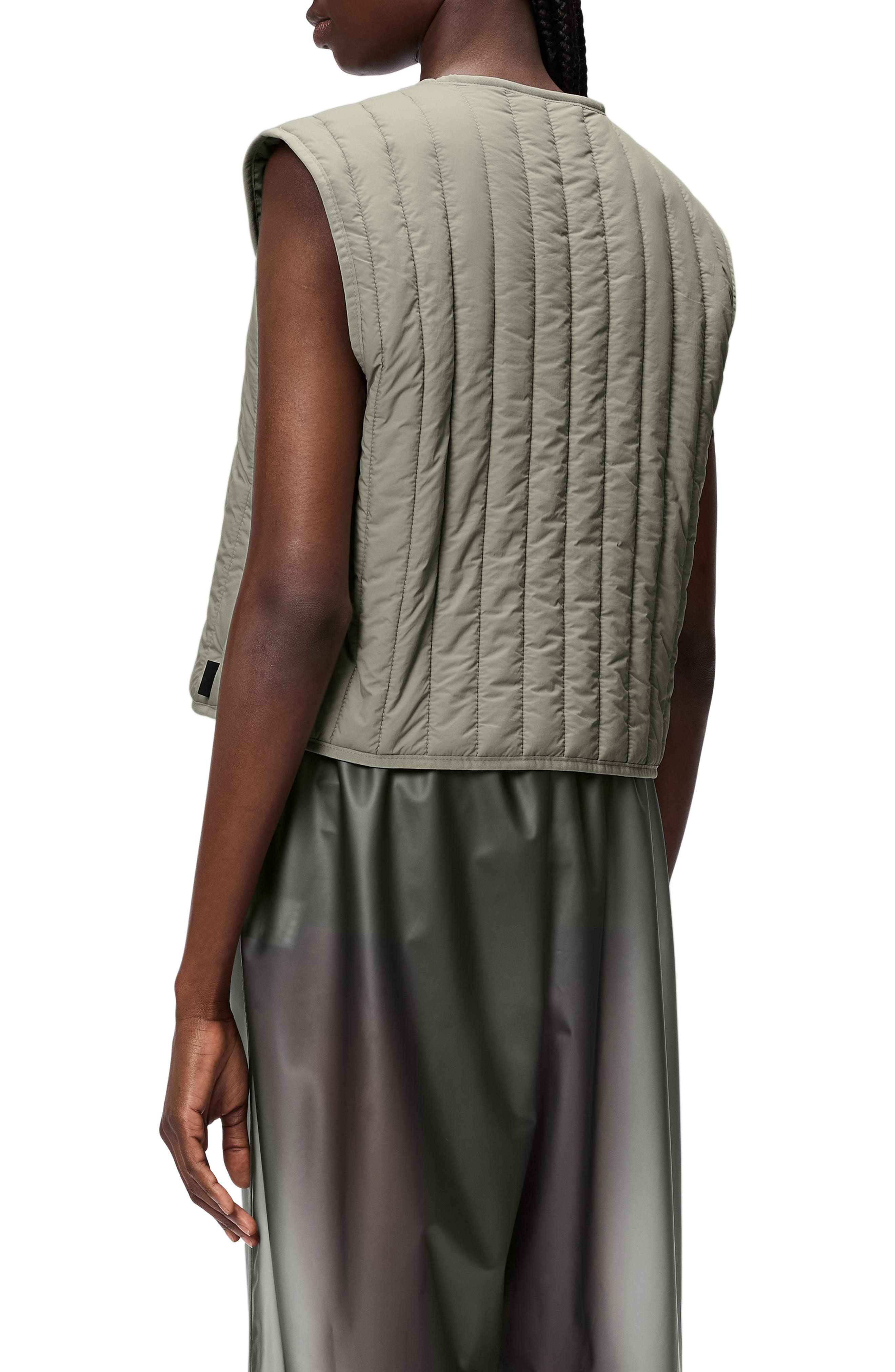 Rains Banja Water Resistant Crop Liner Vest in Drift at Nordstrom - 2
