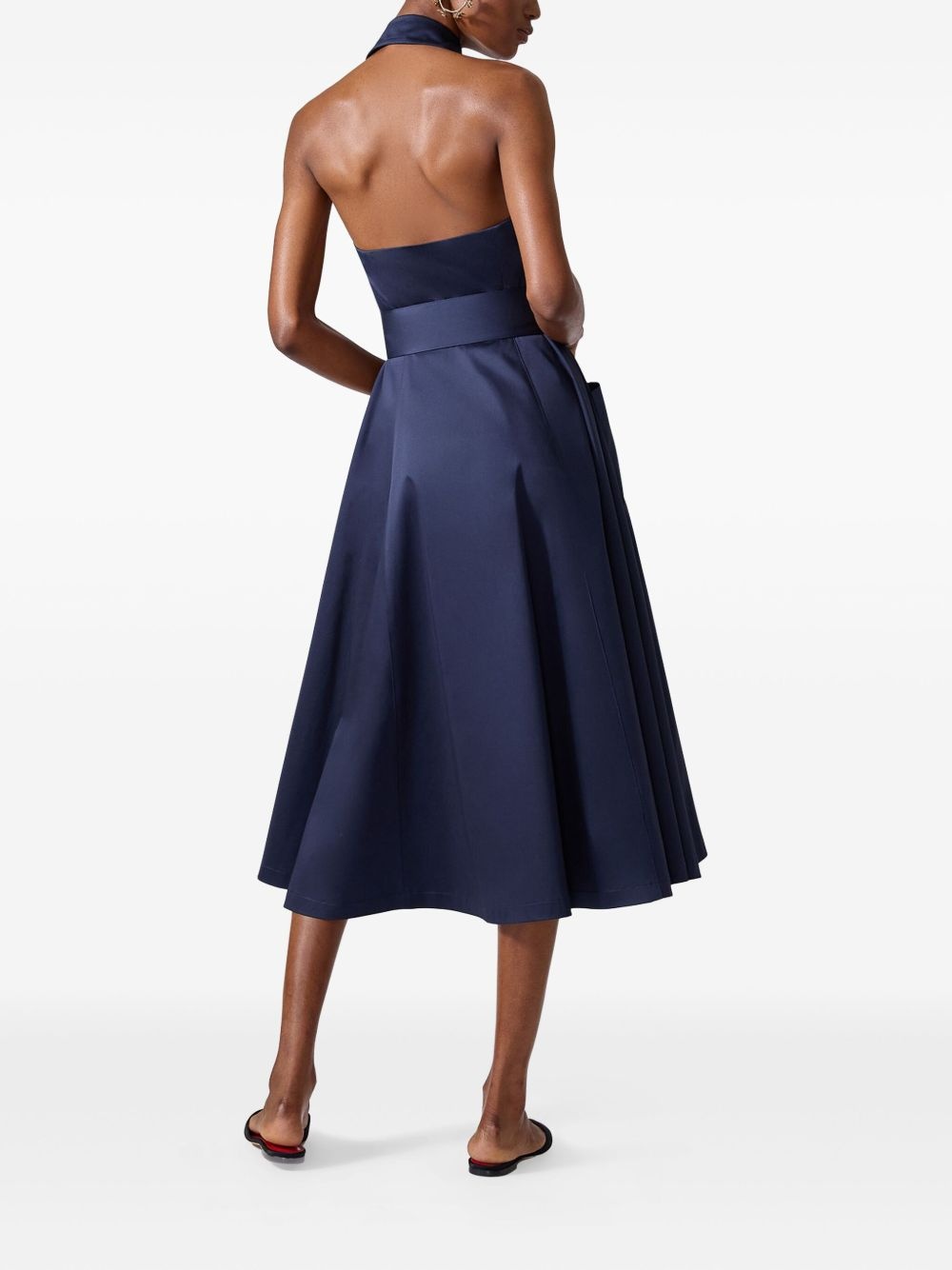 buttoned halterneck dress - 3