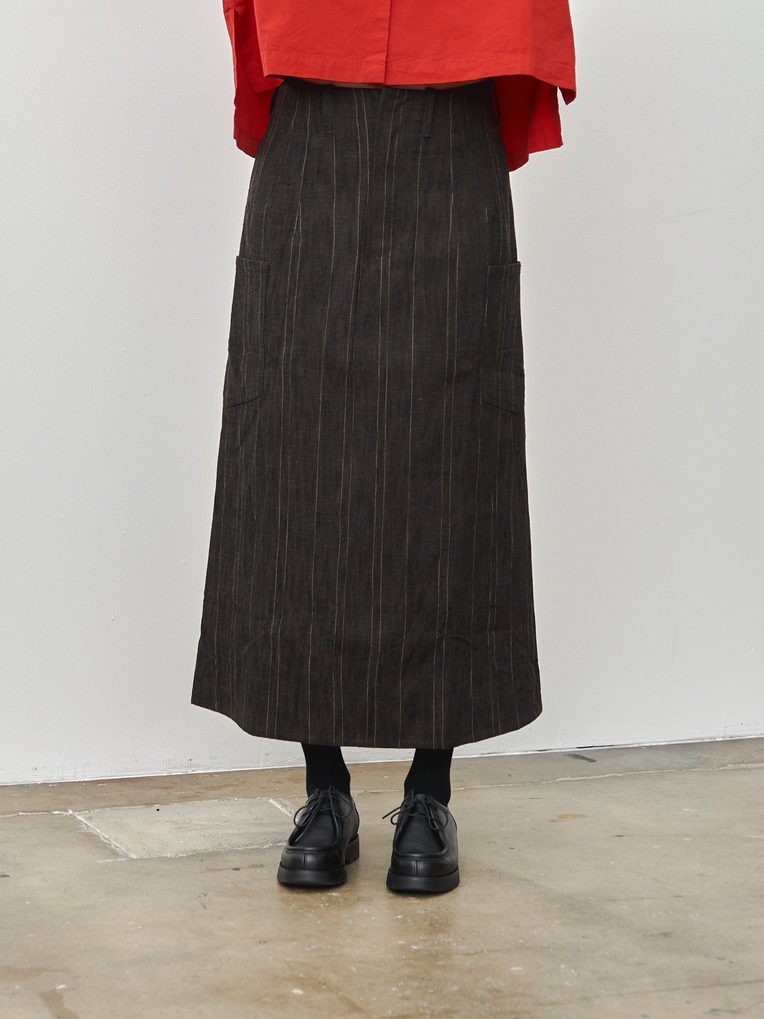 The Scout Skirt - Crumpled Stripe Walnut - 3