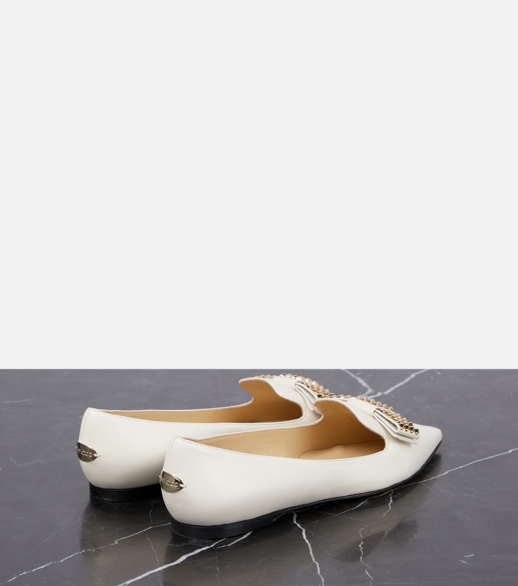 靴 JIMMY CHOU Gala JIMMY CHOO Gala embellished leather ballet flats | REVERSIBLE