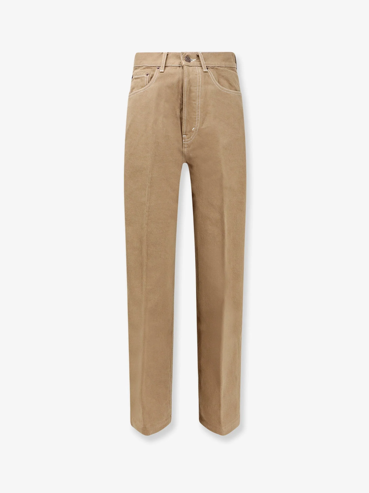 Celine Boyfriend 002 Cotton Trousers Brown - 1