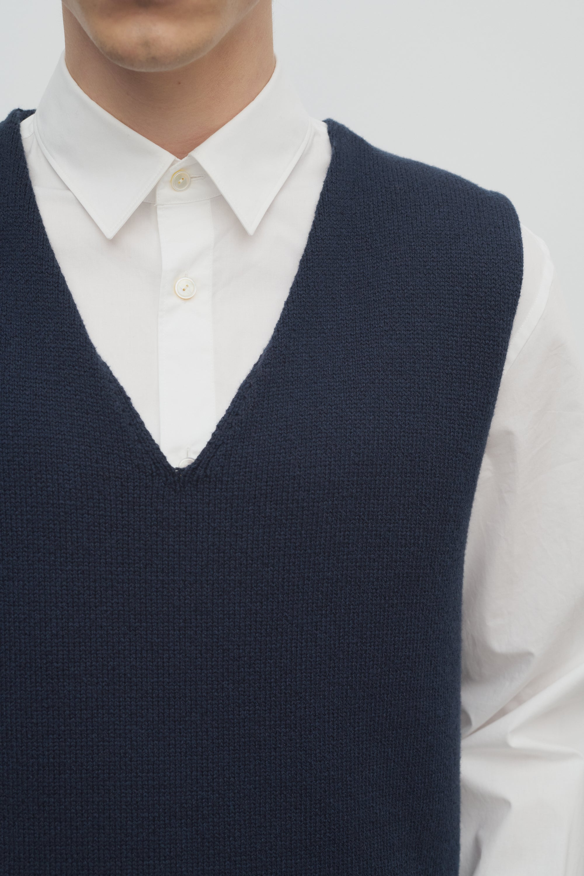 Cowen Vest in Virgin Wool and Cotton - 6