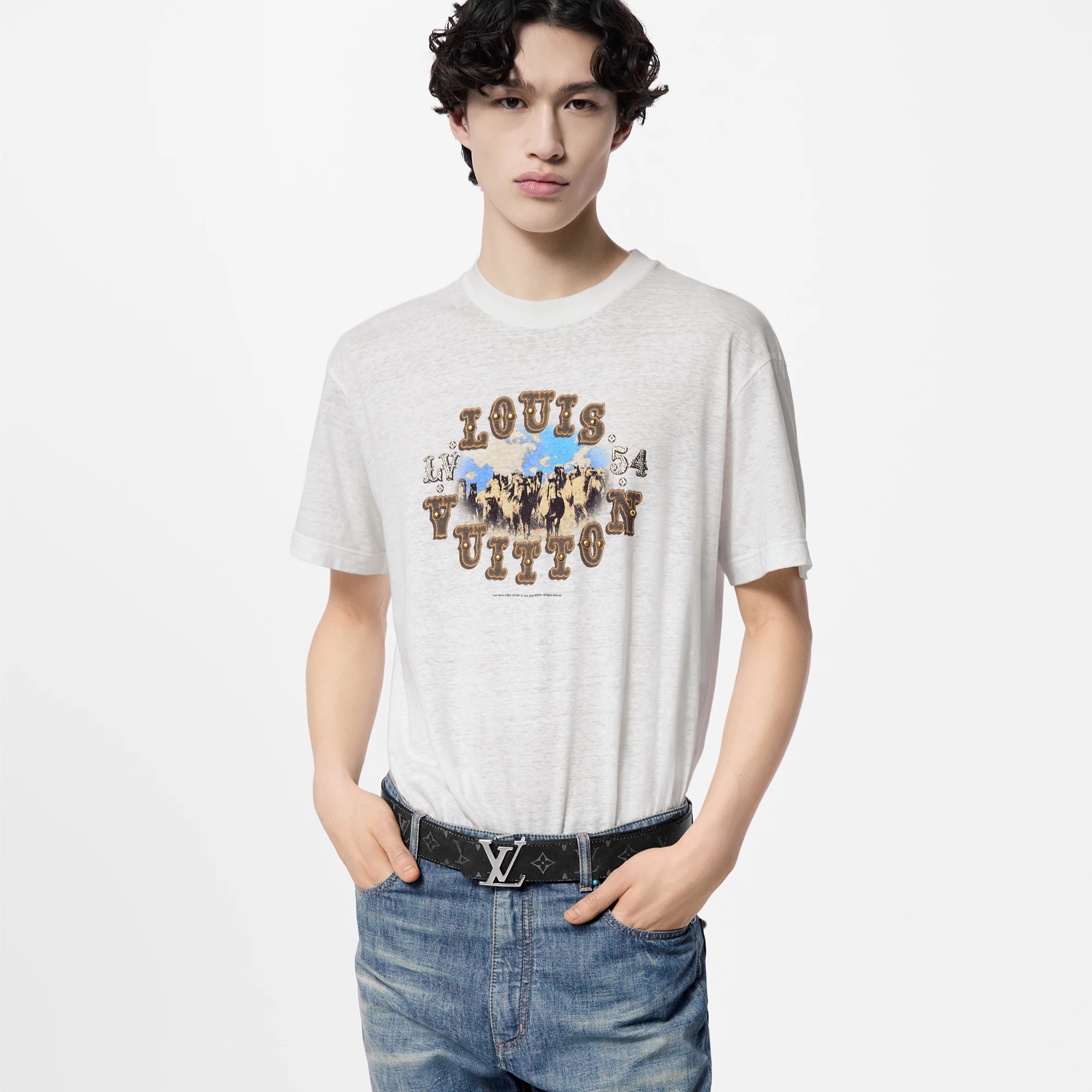 Graphic Cotton And Linen-Blend T-Shirt - 2
