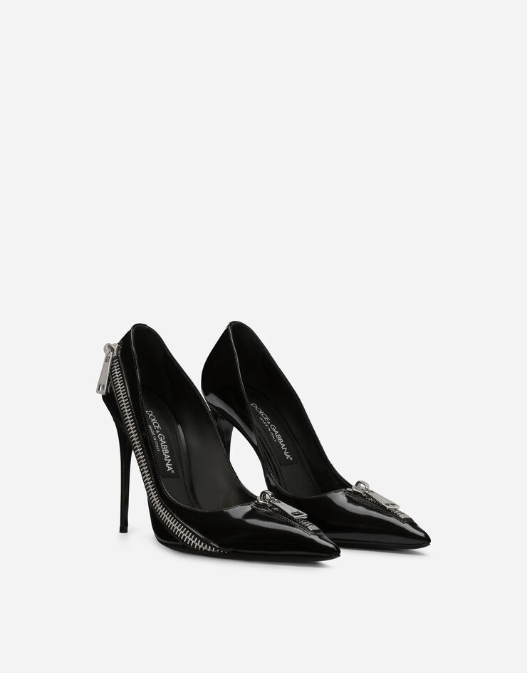 Polished calfskin pumps with zipper - 2