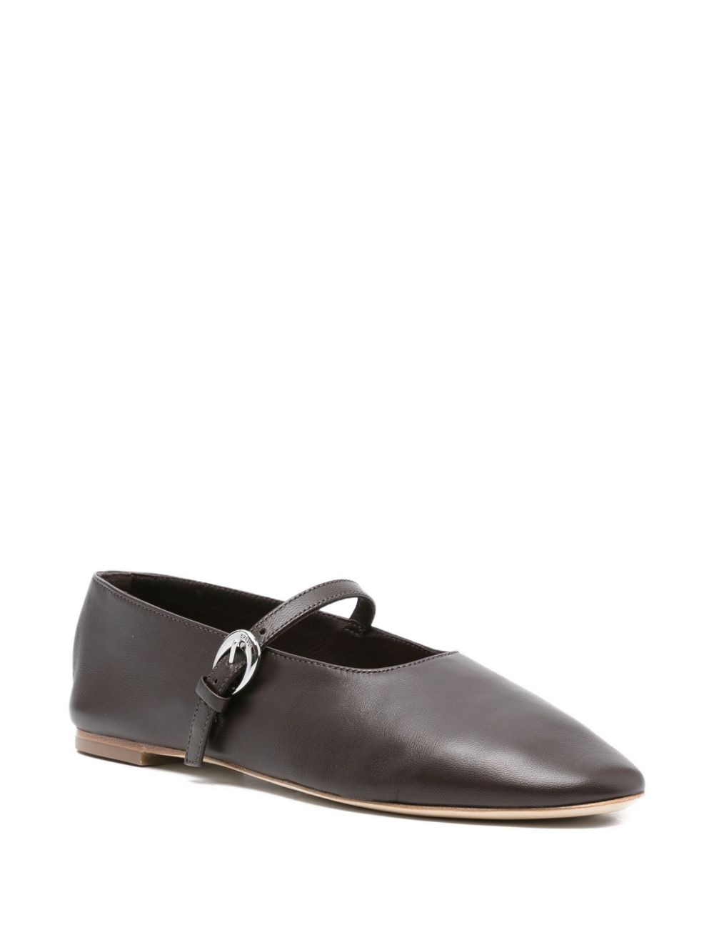 buckle-strap leather flats - 2