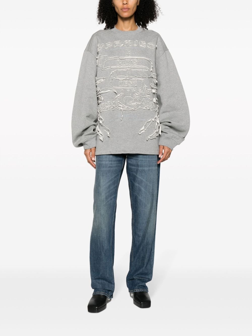 Paris' Best distressed cotton sweatshirt - 3