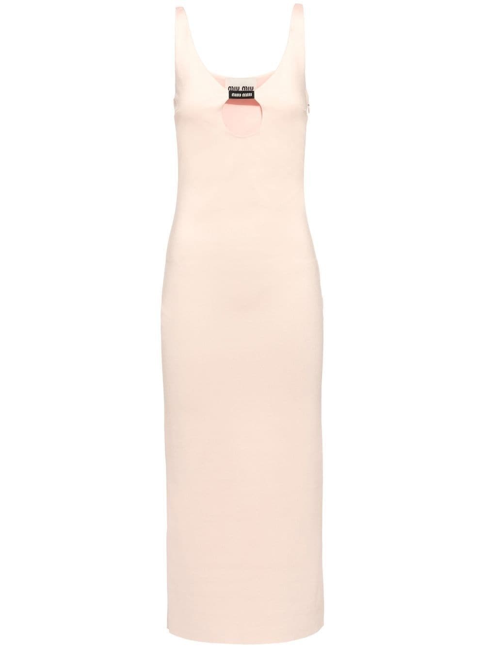 stretch-jersey keyhole-neck dress - 1