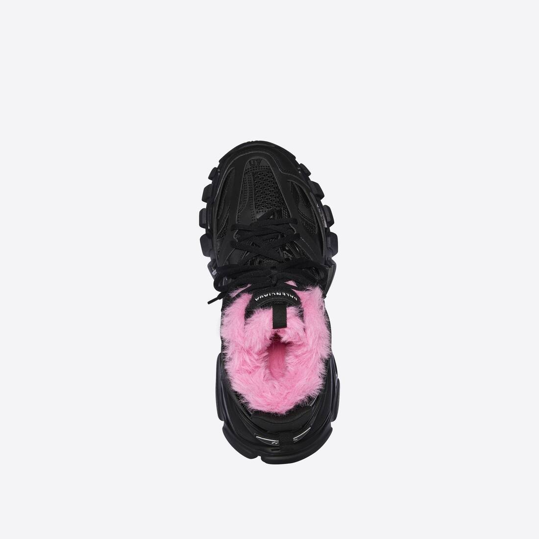 Women's Track Sneaker Fake Fur in Black - 5