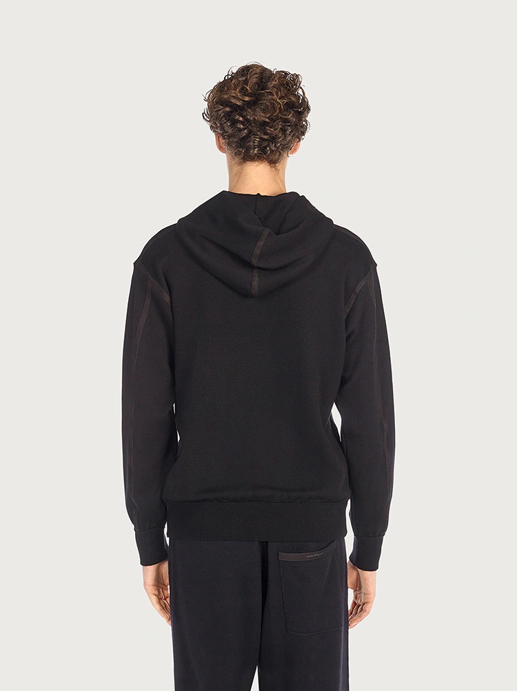 HOODIE WITH NUBUCK DETAILS - 4