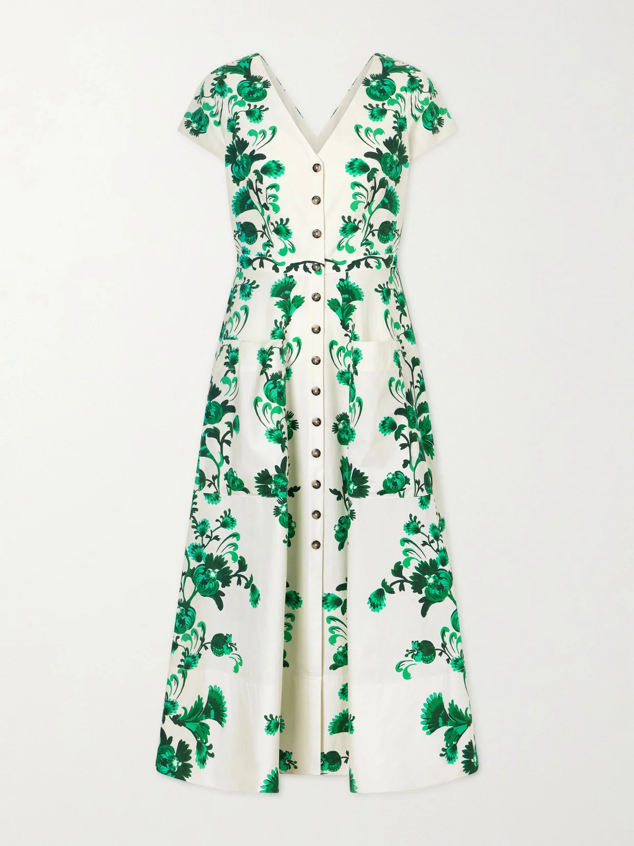 Zoey-e Printed Cotton-poplin Midi Dress - 1