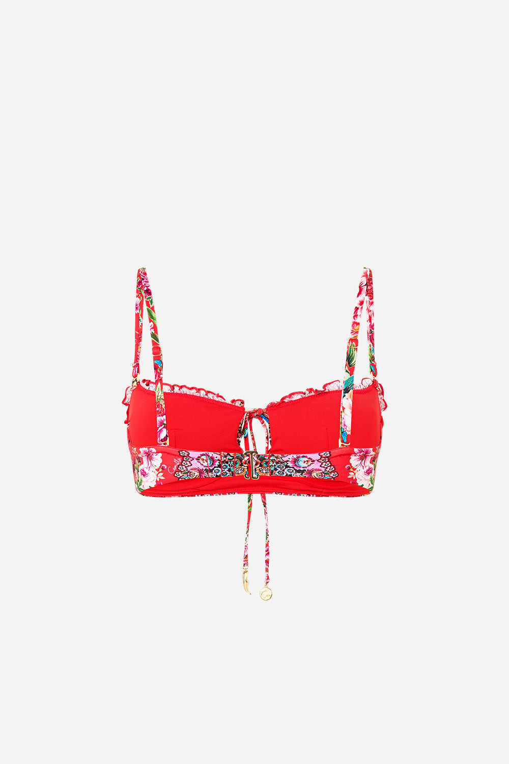RUCHED CUP UNDERWIRE BIKINI TOP WITH FRONT TIE - 7