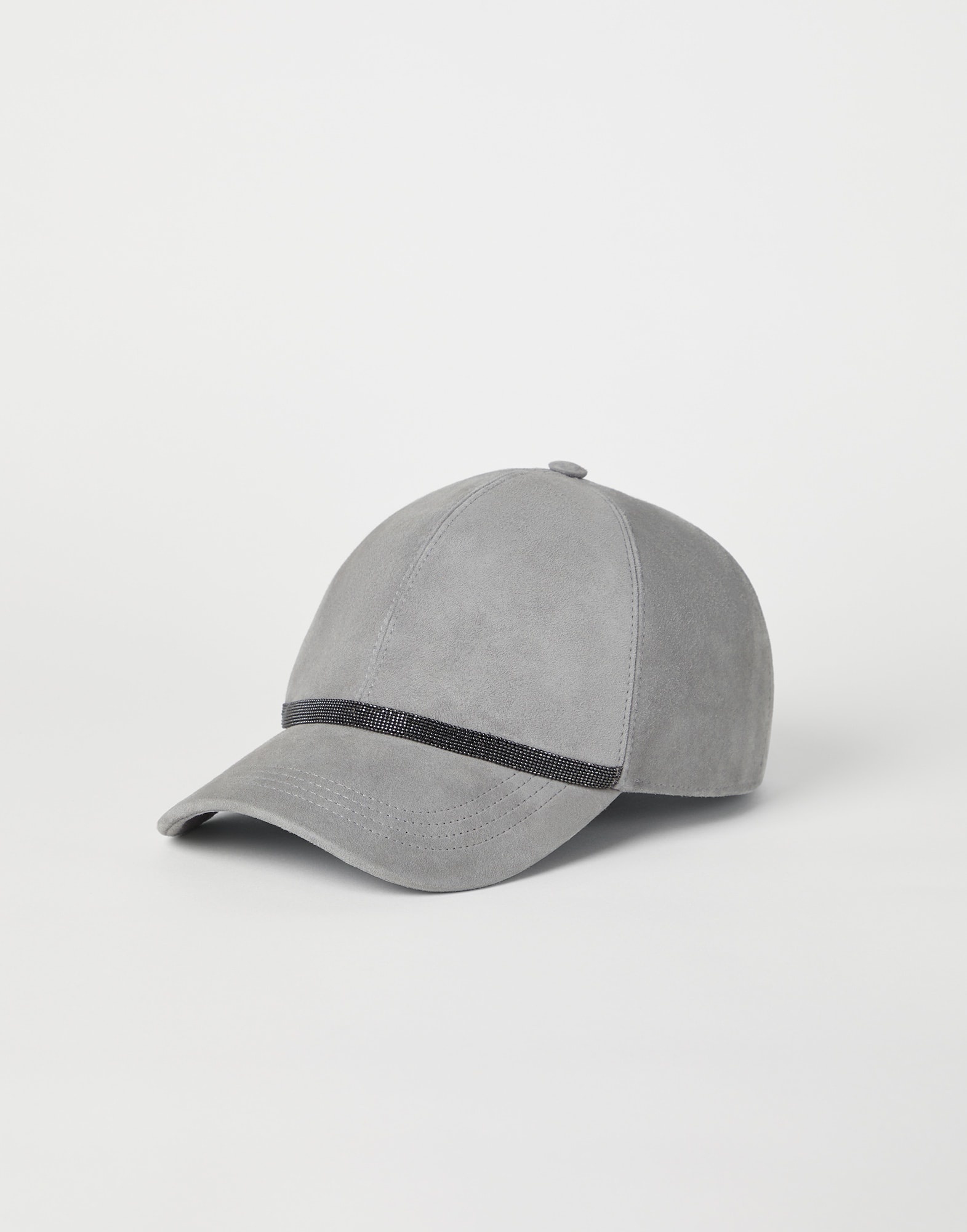 Suede baseball cap with shiny trim - 1