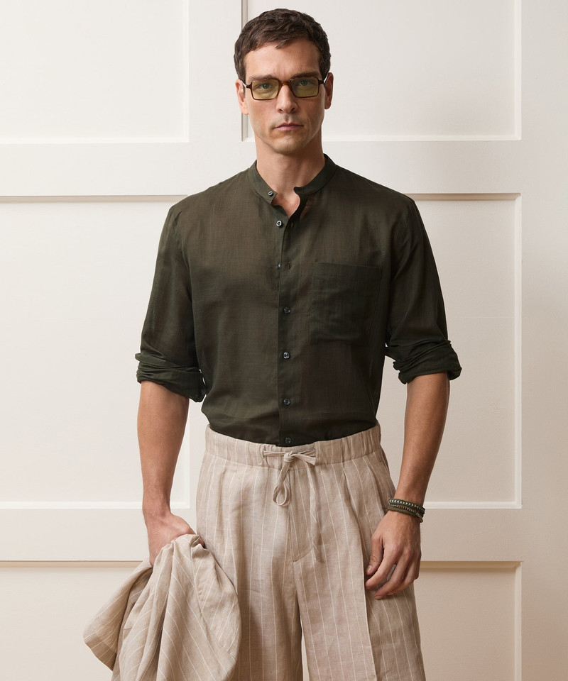 TODD SNYDER Voile Band Collar Big Shirt outlook