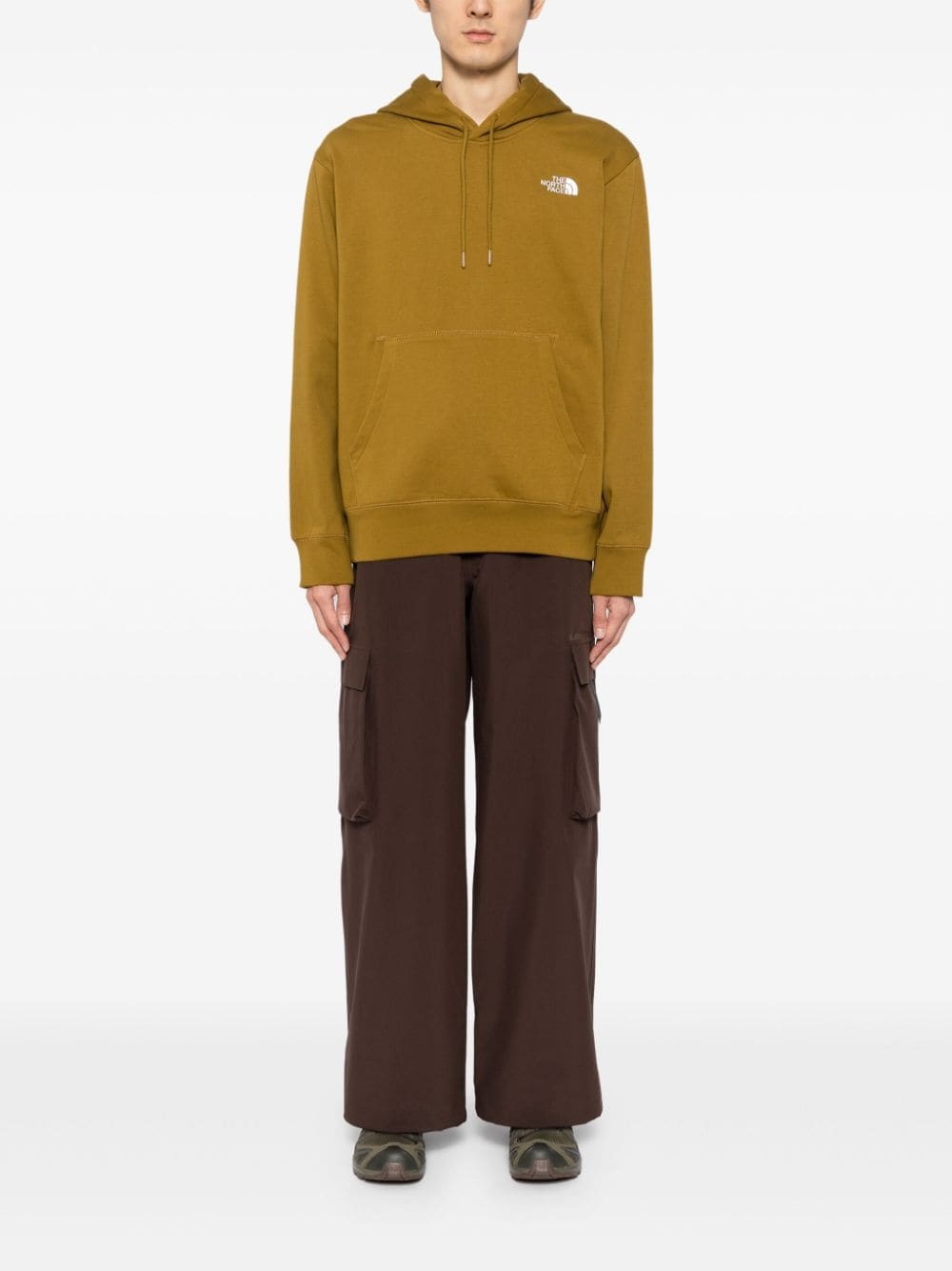 logo-embroidered drawstring hoodie - 2
