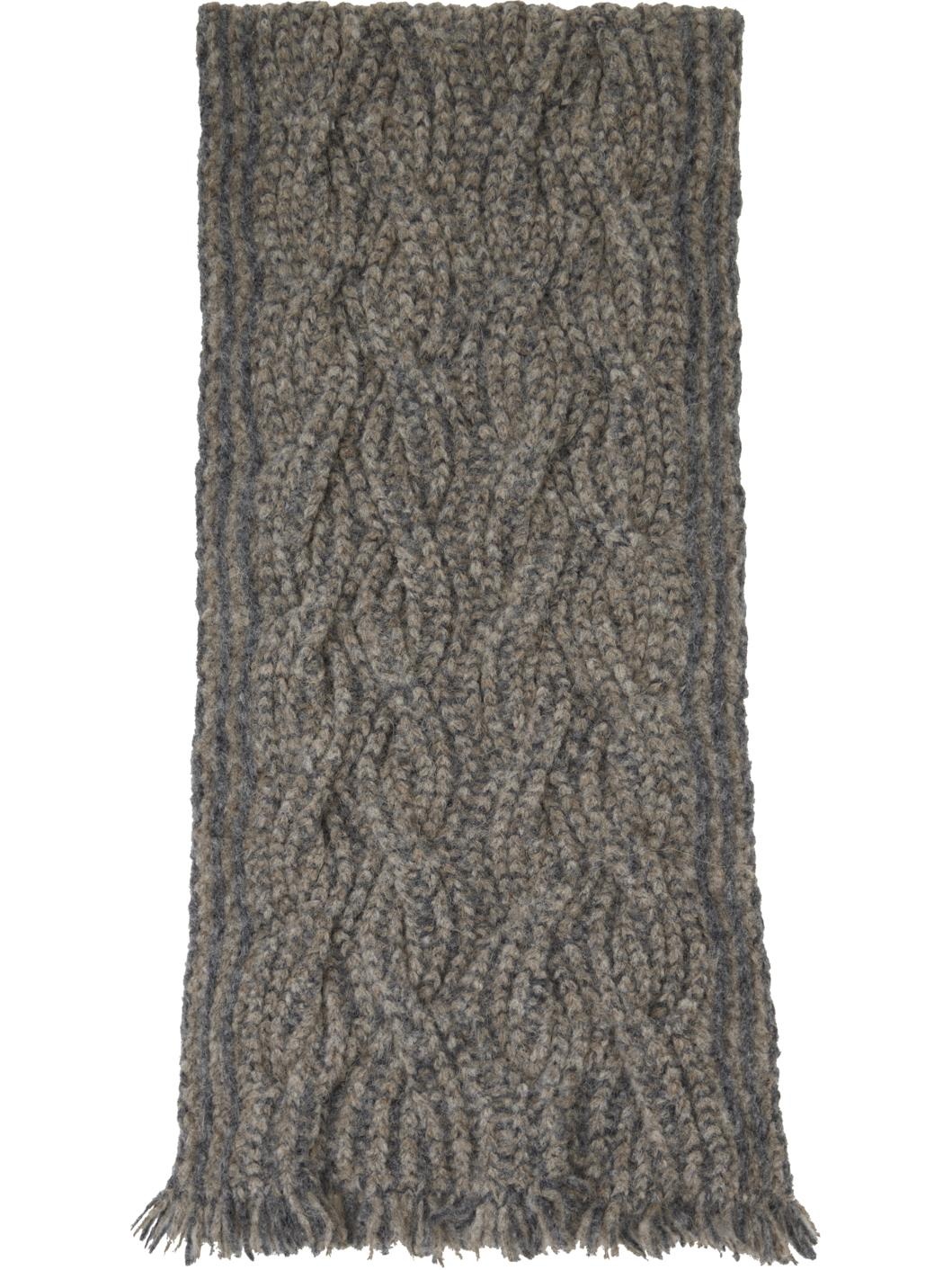 Gray Plait Scarf - 2
