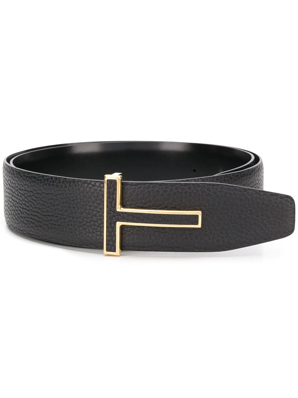 T buckle leather belt - 1