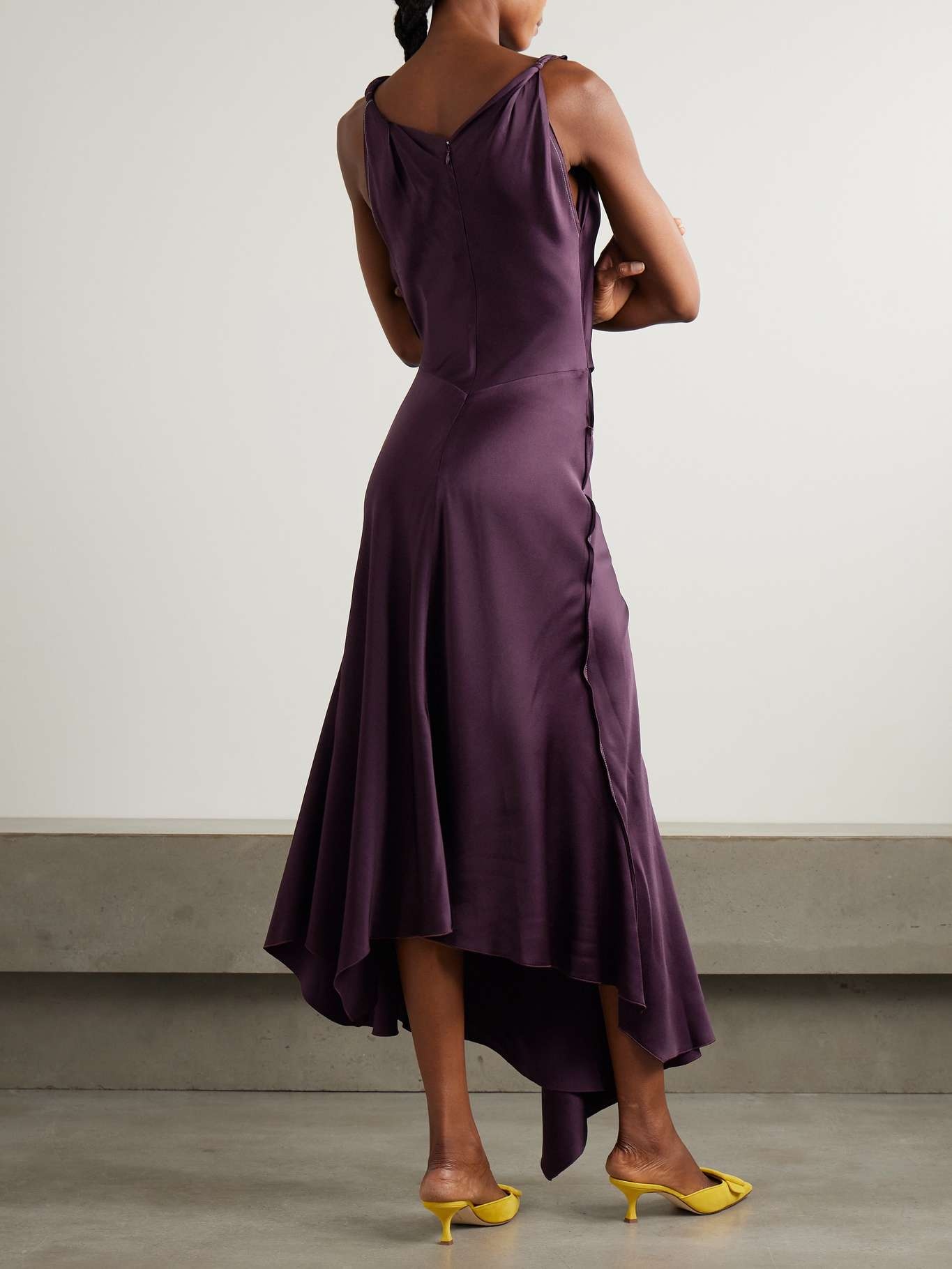 24AW new/Victoria Beckham ドレープガウン Dress Purple Open-back gown in purple - Victoria Beckham | Mytheresa