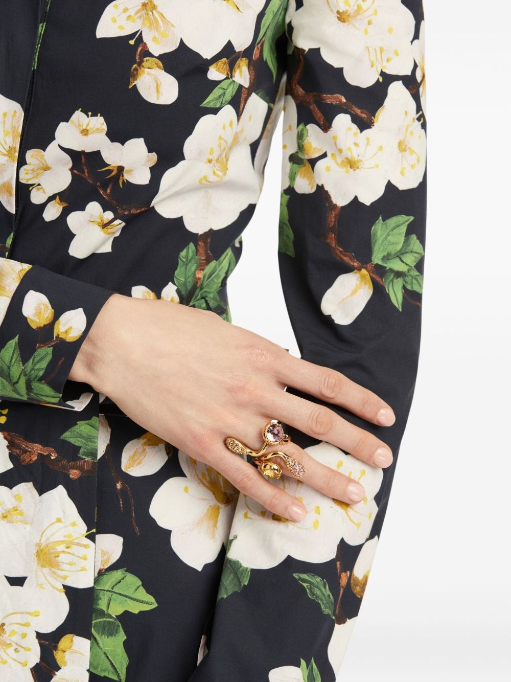 crystal-embellished ring - 2