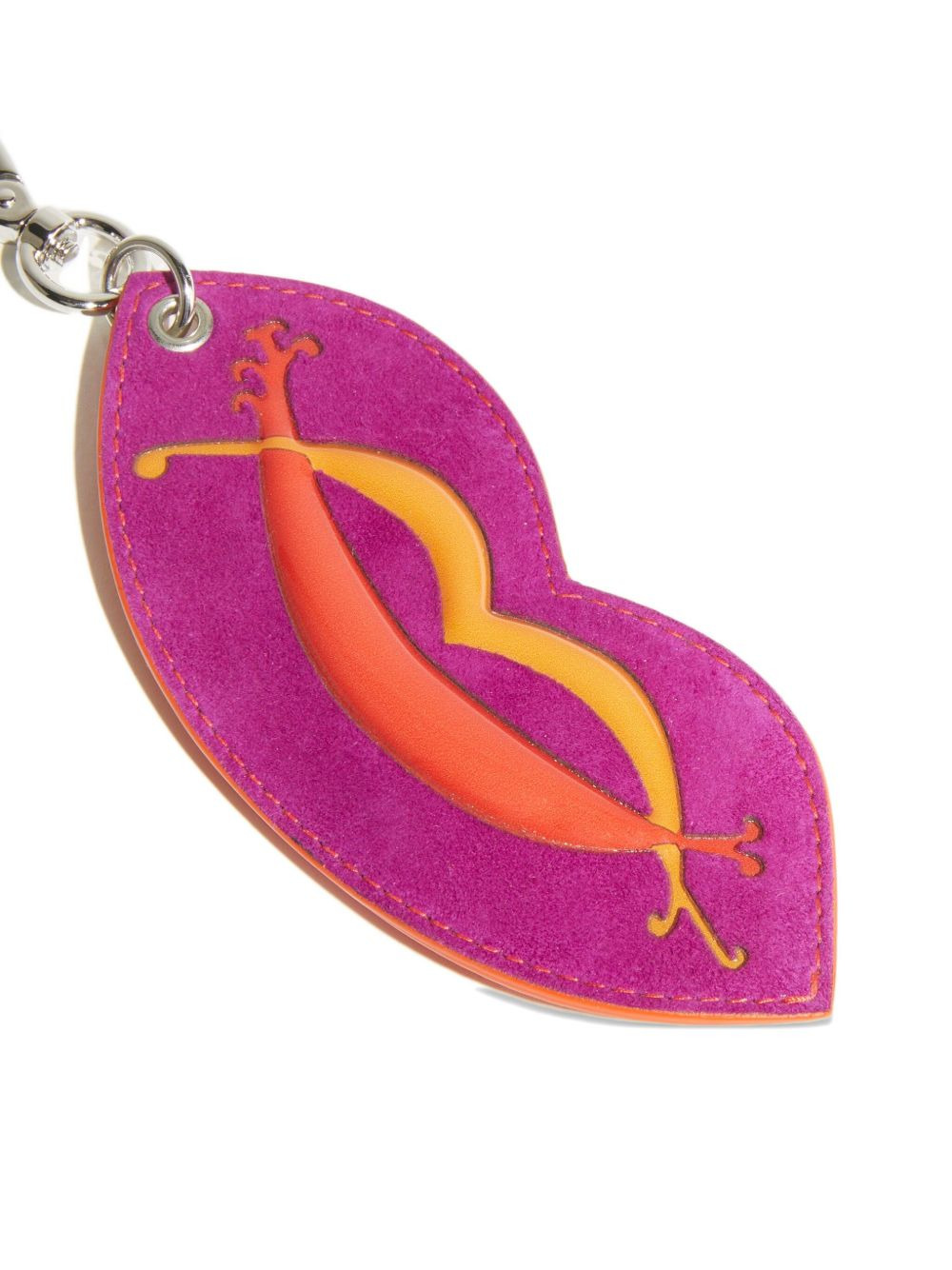 lip-shaped suede airtag holder - 3