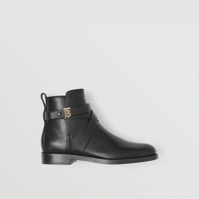 Burberry Monogram Motif Leather Ankle Boots outlook