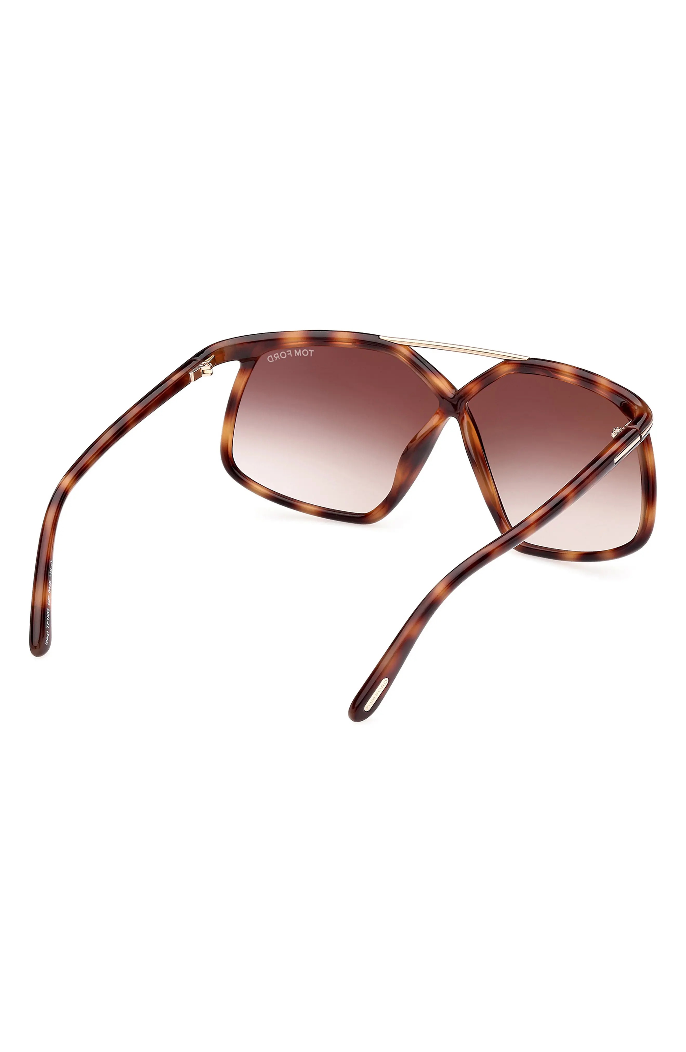 Meryl 64mm Gradient Polarized Oversize Square Sunglasses in Shiny Havana Rose Gold/Brown - 8