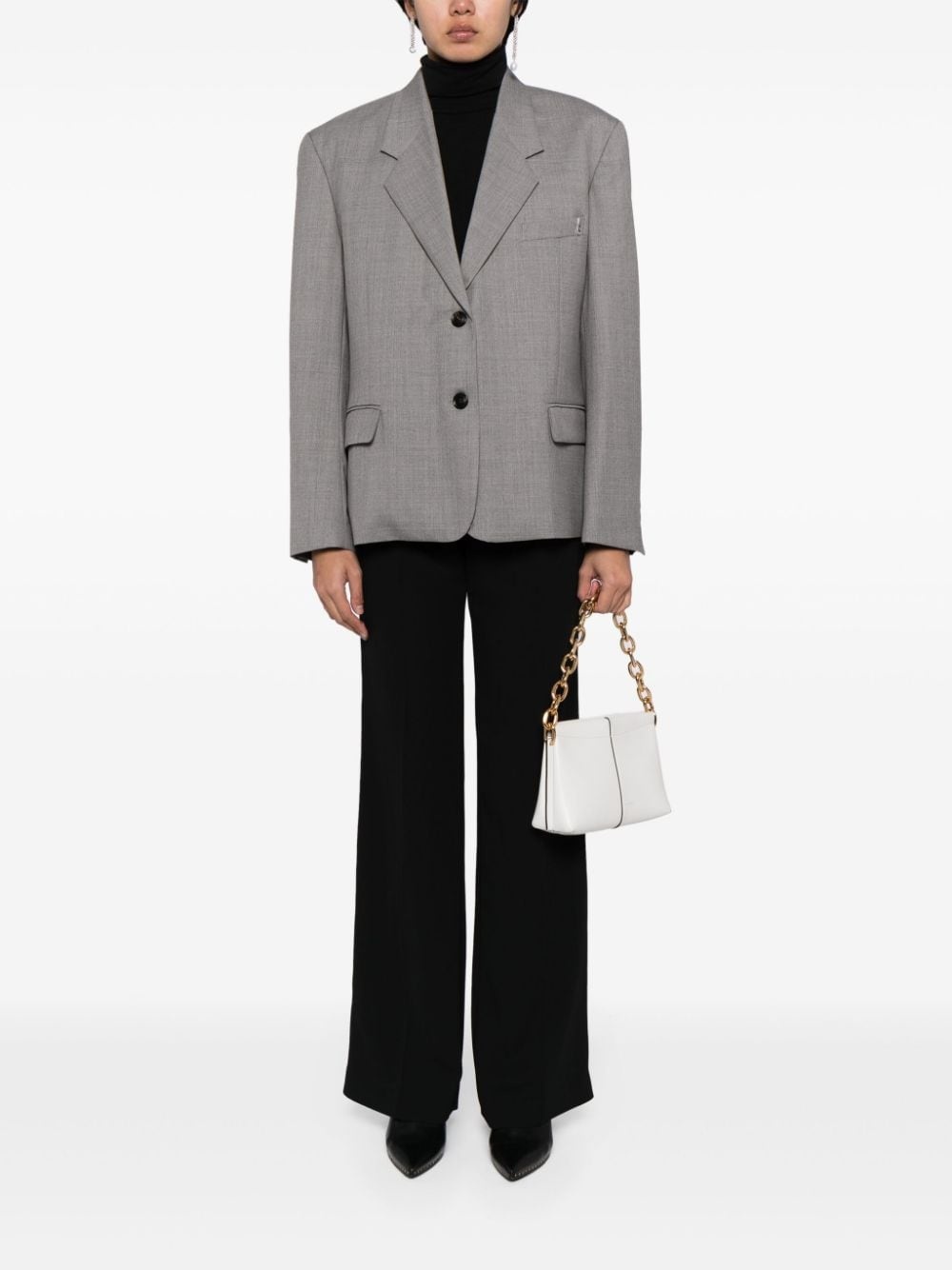 mÃ©lange-effect single-breasted blazer - 3