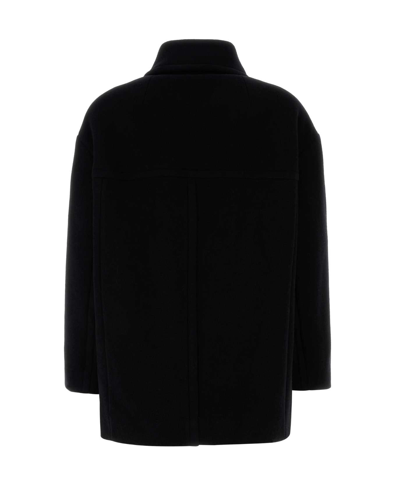 Black Wool Blend Fiby Coat - 2