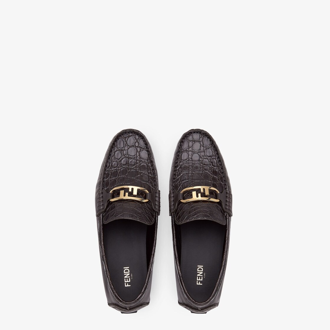 Brown caiman leather loafers - 4