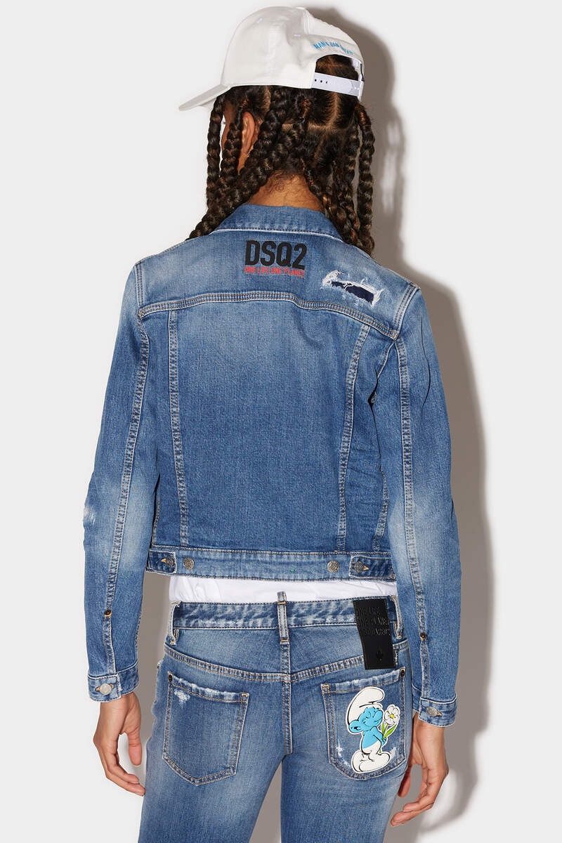SMURFS BOYFRIEND JEANS JACKET - 2