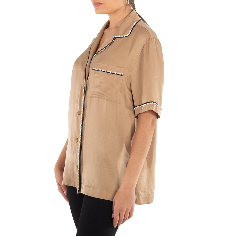 Burberry Camel Tierney Bowling Pajama Shirt - 4