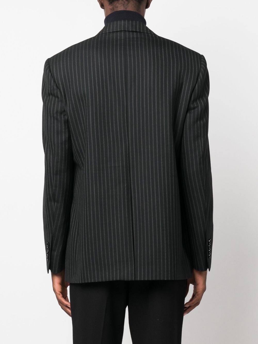 pinstripe-print single-breasted blazer - 4