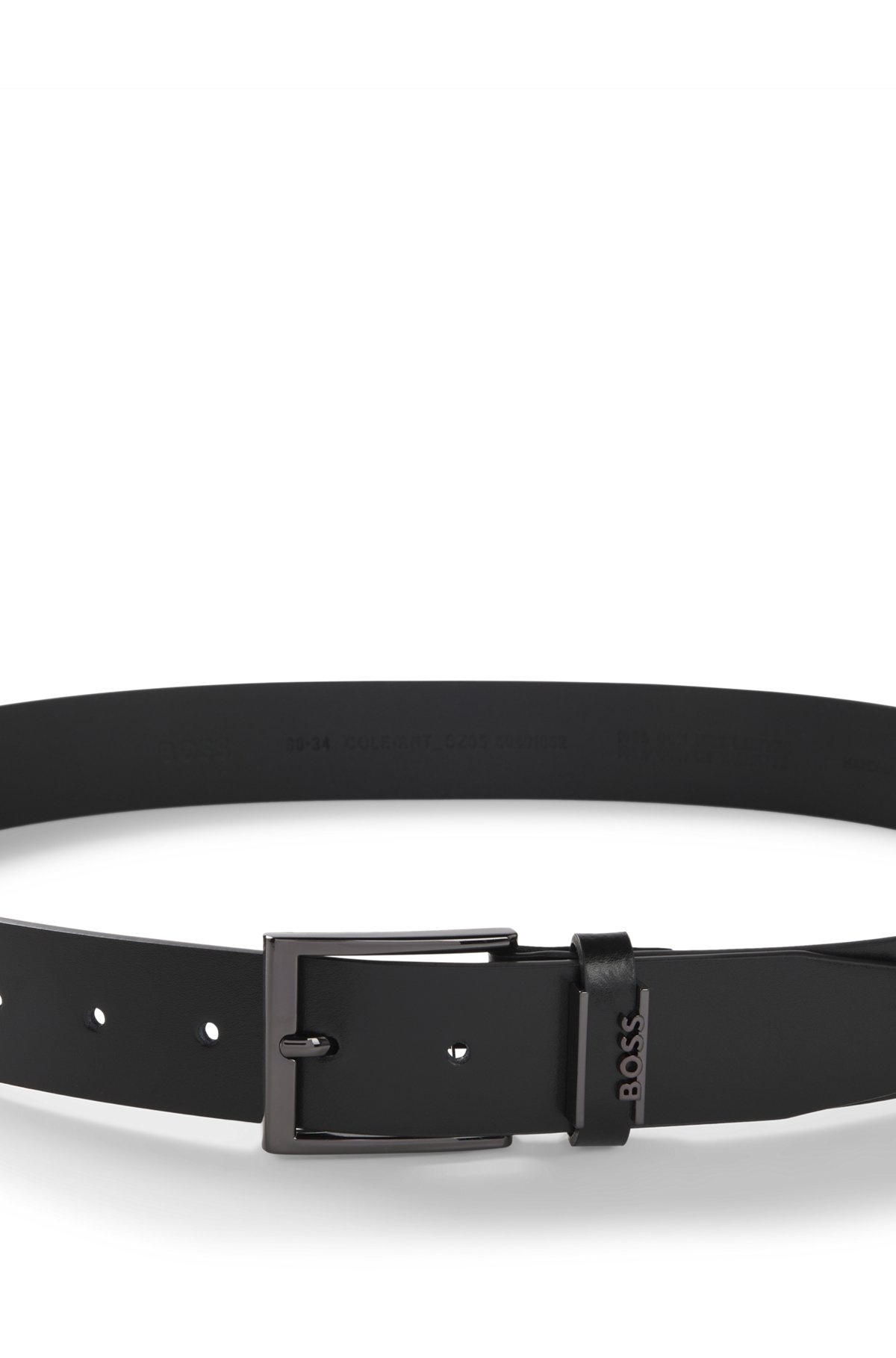 ITALIAN-LEATHER BELT WITH LOGO KEEPER - 4