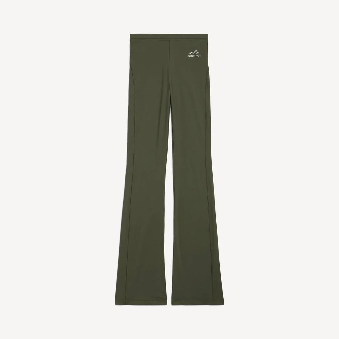 Women's Techwear Flared Leggings in Khaki/lime - 1