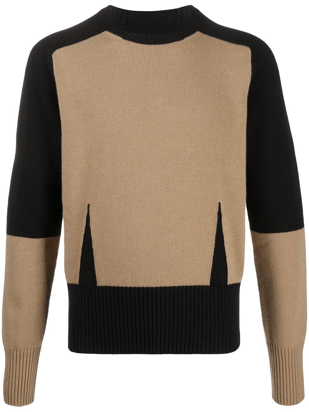 colour-block knitted jumper - 1