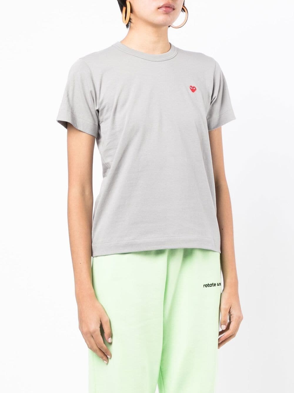 short-sleeve heart-patch T-shirt - 3