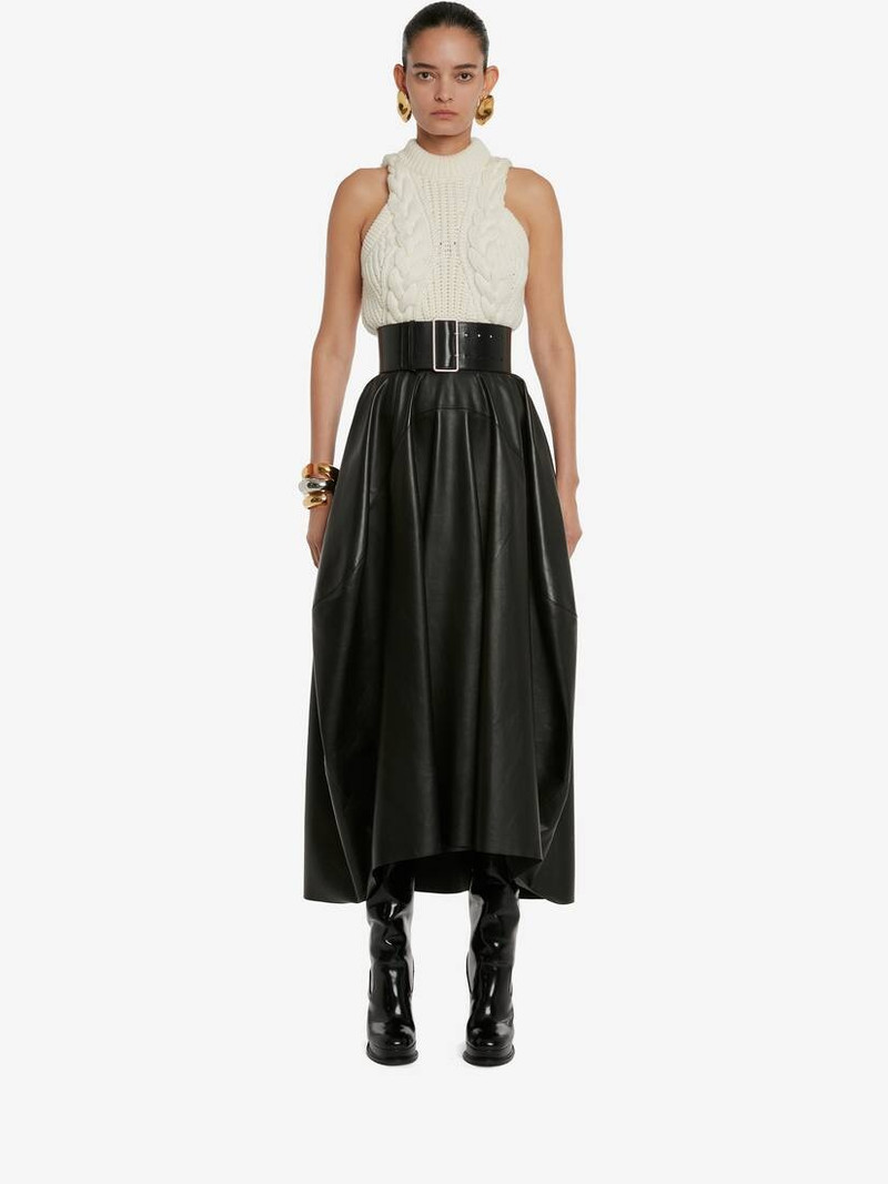 Alexander McQueen Women's Wool Cable Sleeveless Jumper in Ivory outlook