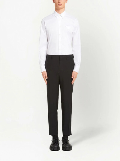 Prada triangle-logo poplin shirt outlook