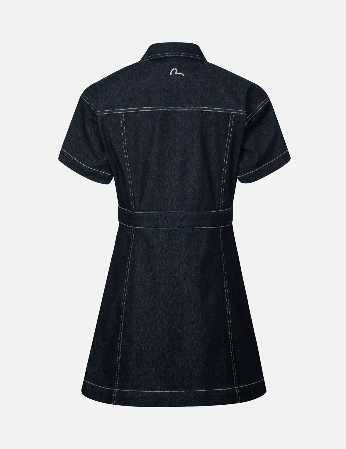 SEAGULL EMBROIDERY LOOSE FIT DENIM SHIRT DRESS - 2