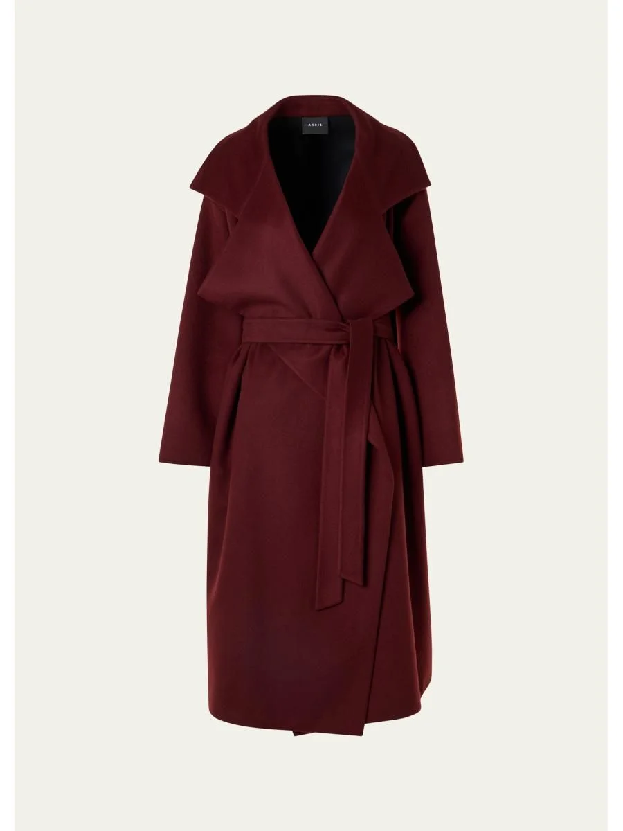 Tasha Cashmere Double-Face Wrap Coat - 1