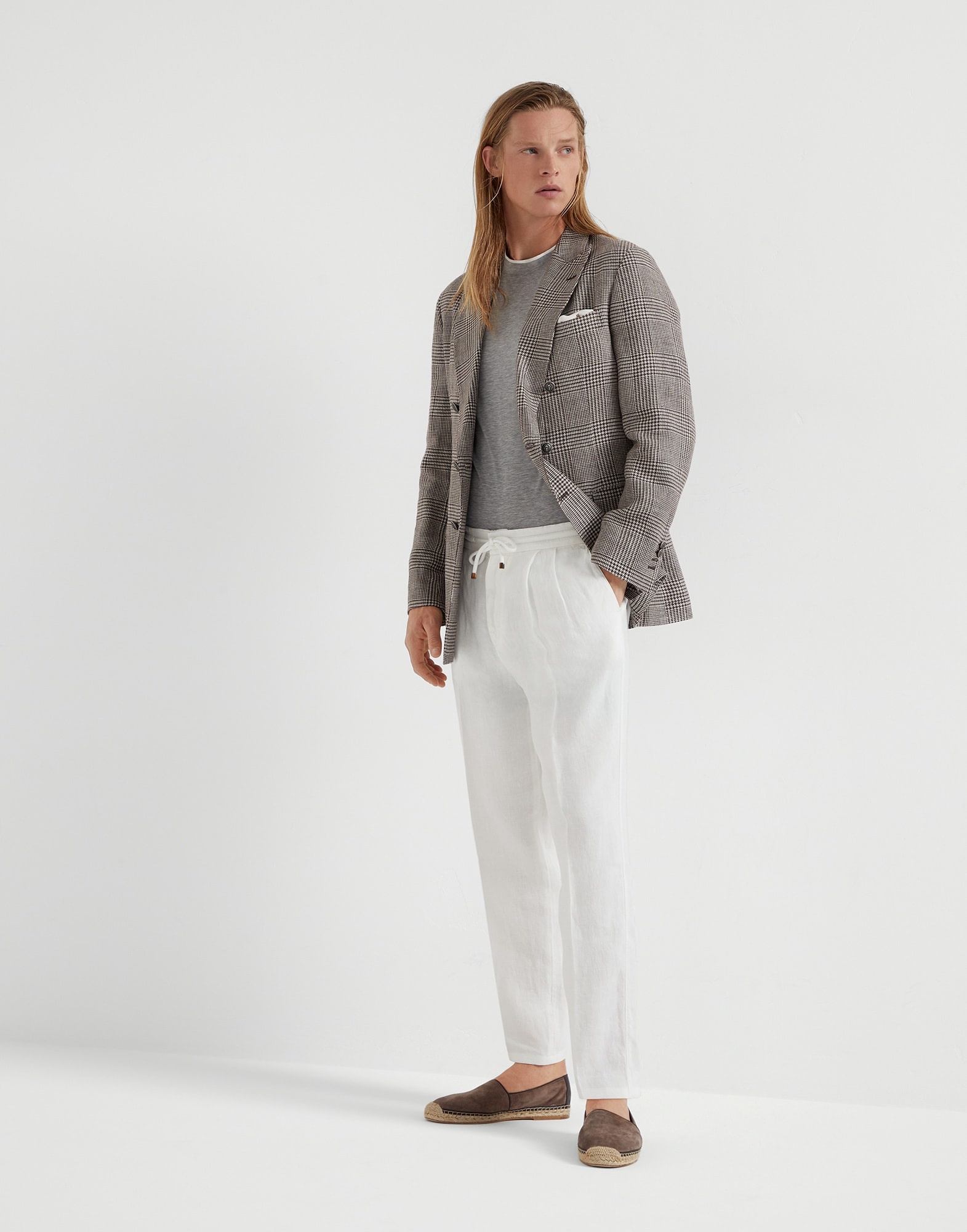Silk and cotton jersey crew neck T-shirt with faux-layering - 5