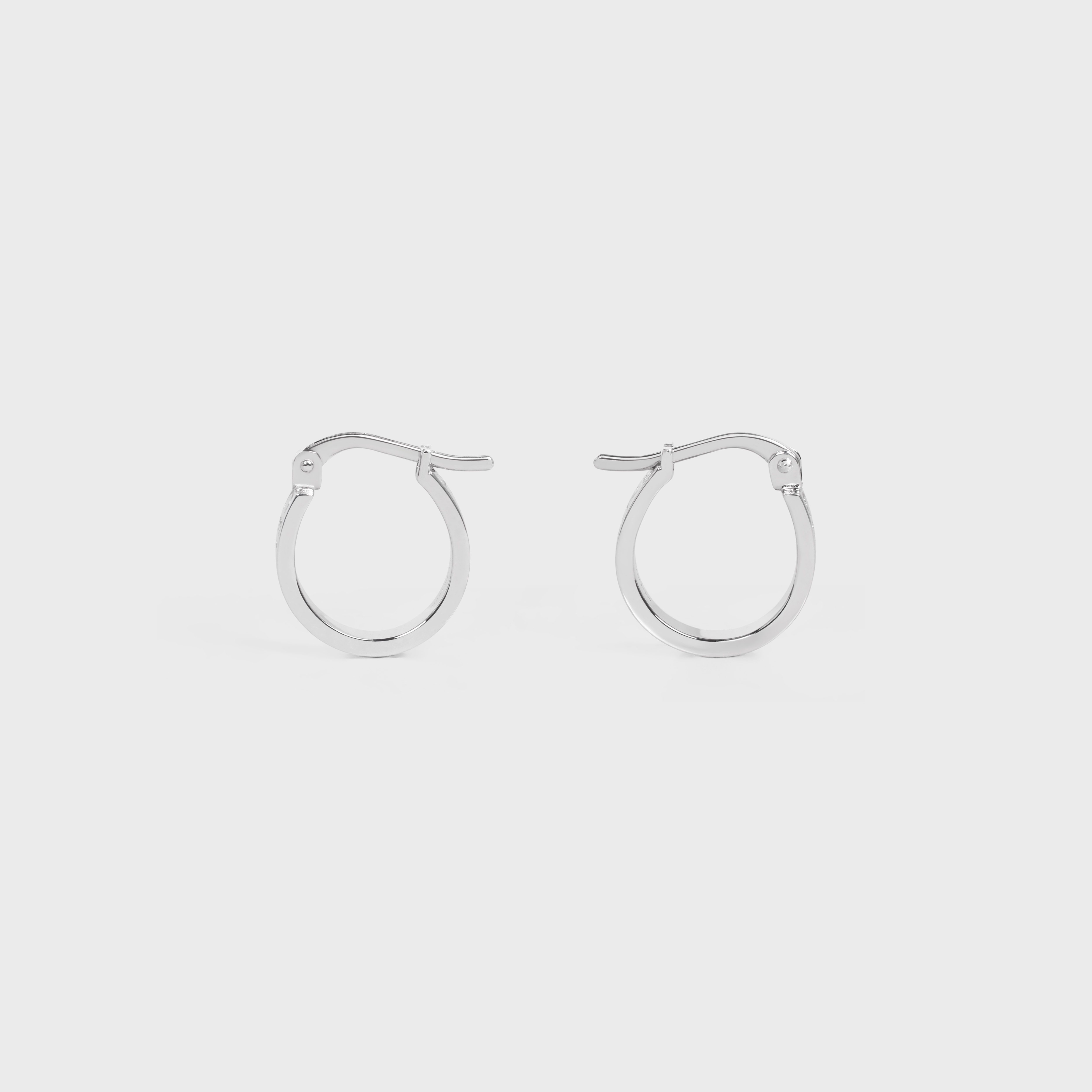Celine Paris Hoops in Brass with Rhodium Finish - 1