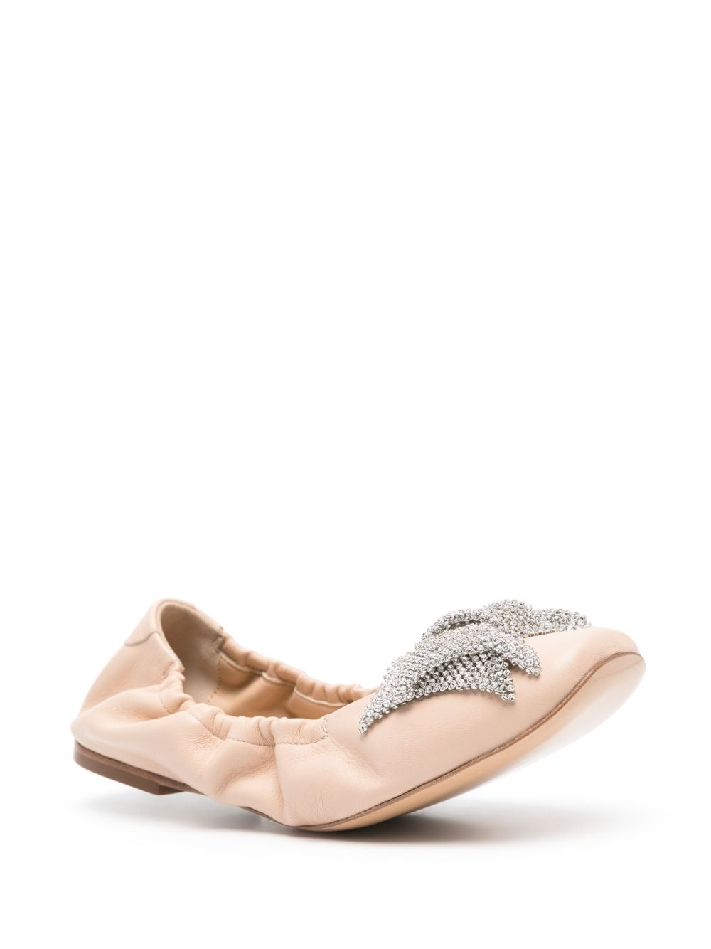 rhinestone-bow ballerina shoes - 2