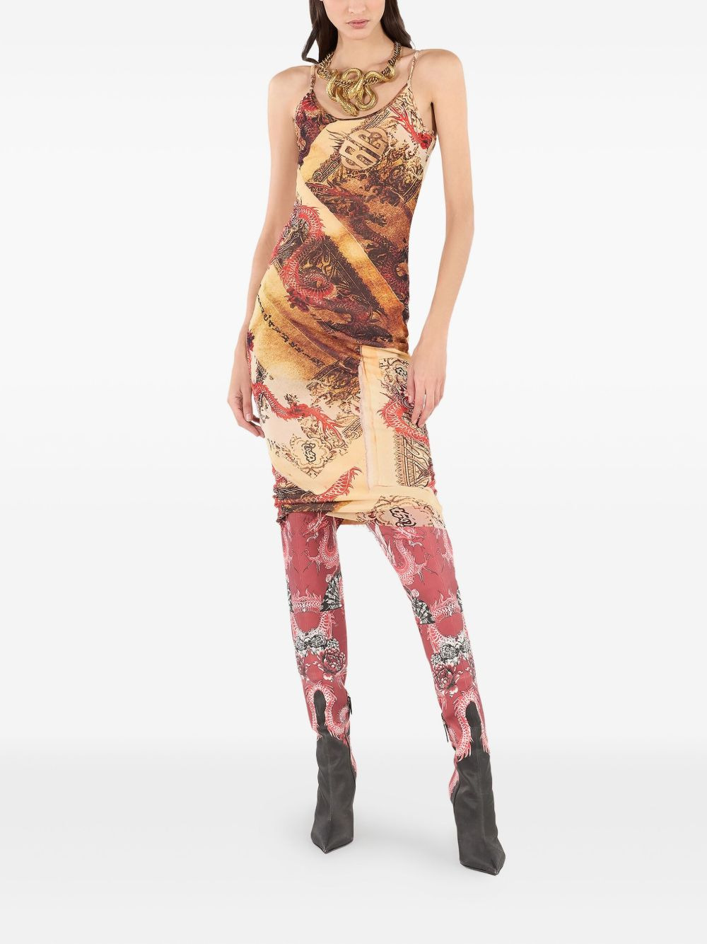 graphic-print dress - 2