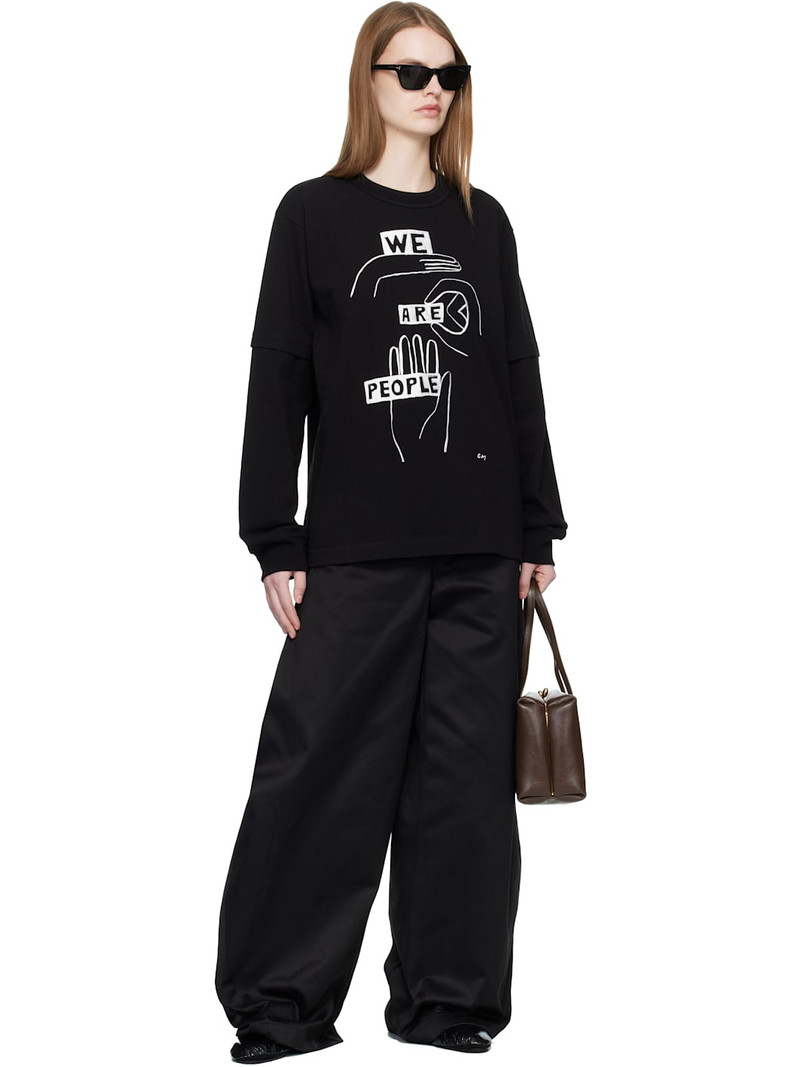 sacai Black 'geoff sacai' Print L/S T-shirt outlook