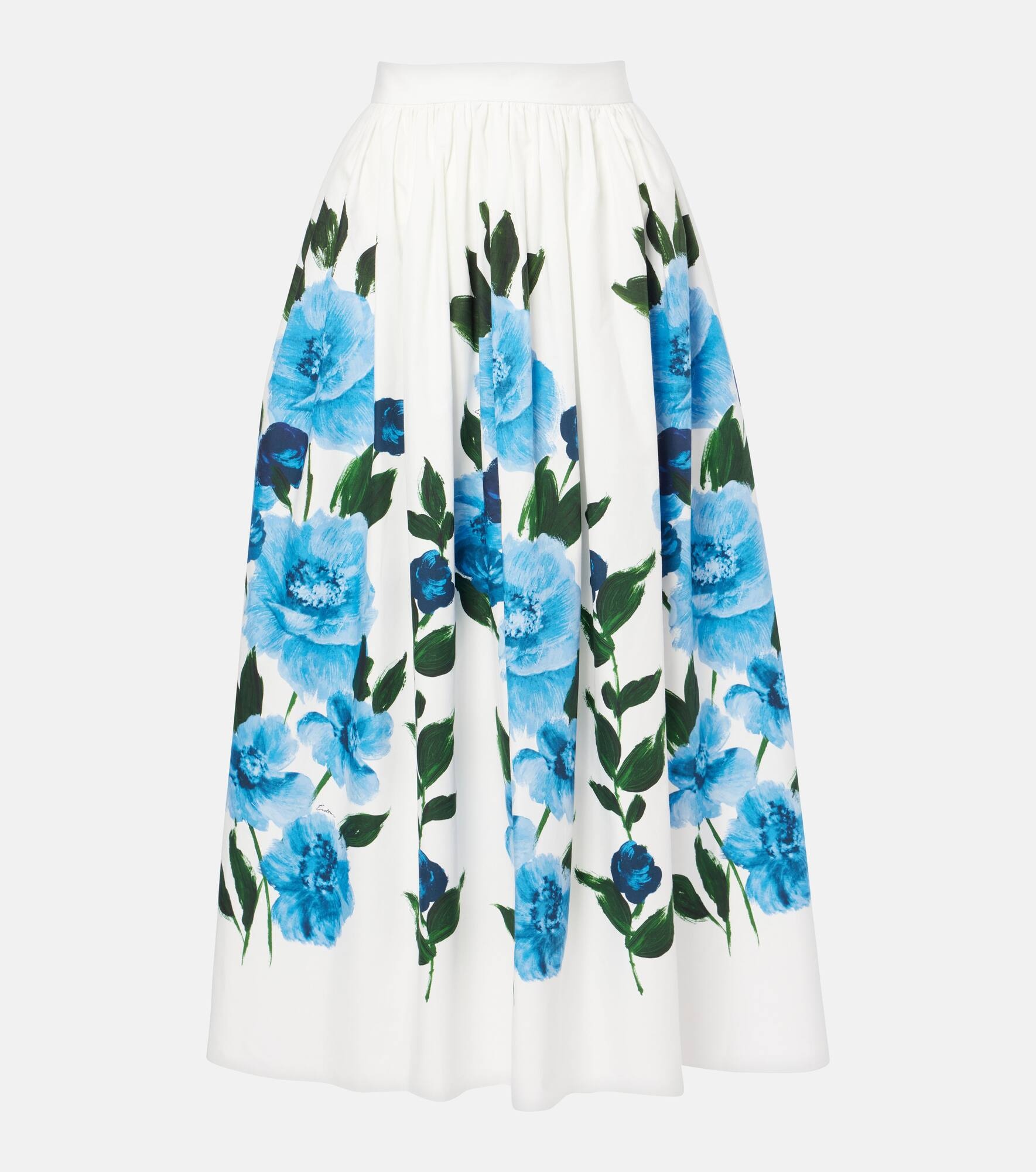 Floral cotton midi skirt - 1