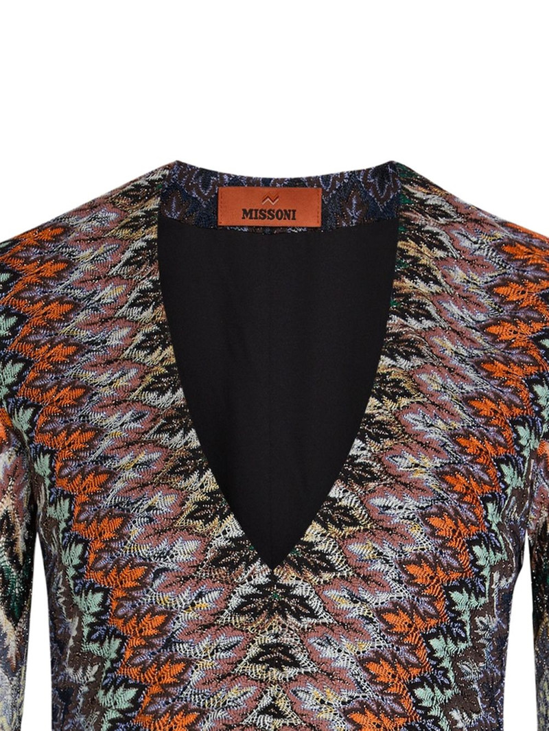 Missoni patterned V-neck mini dress outlook