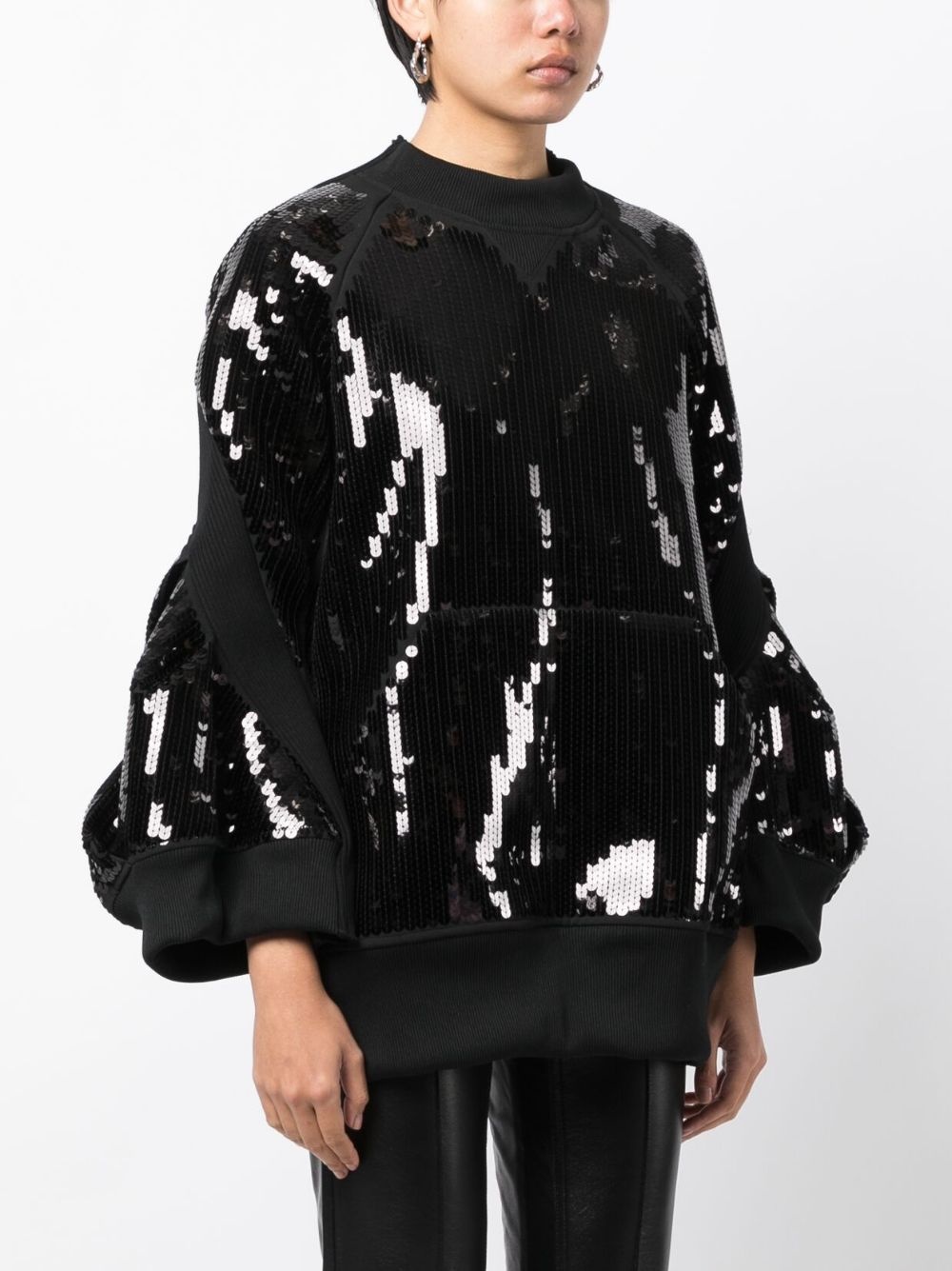 sequin-embellished round-neck jumper - 3