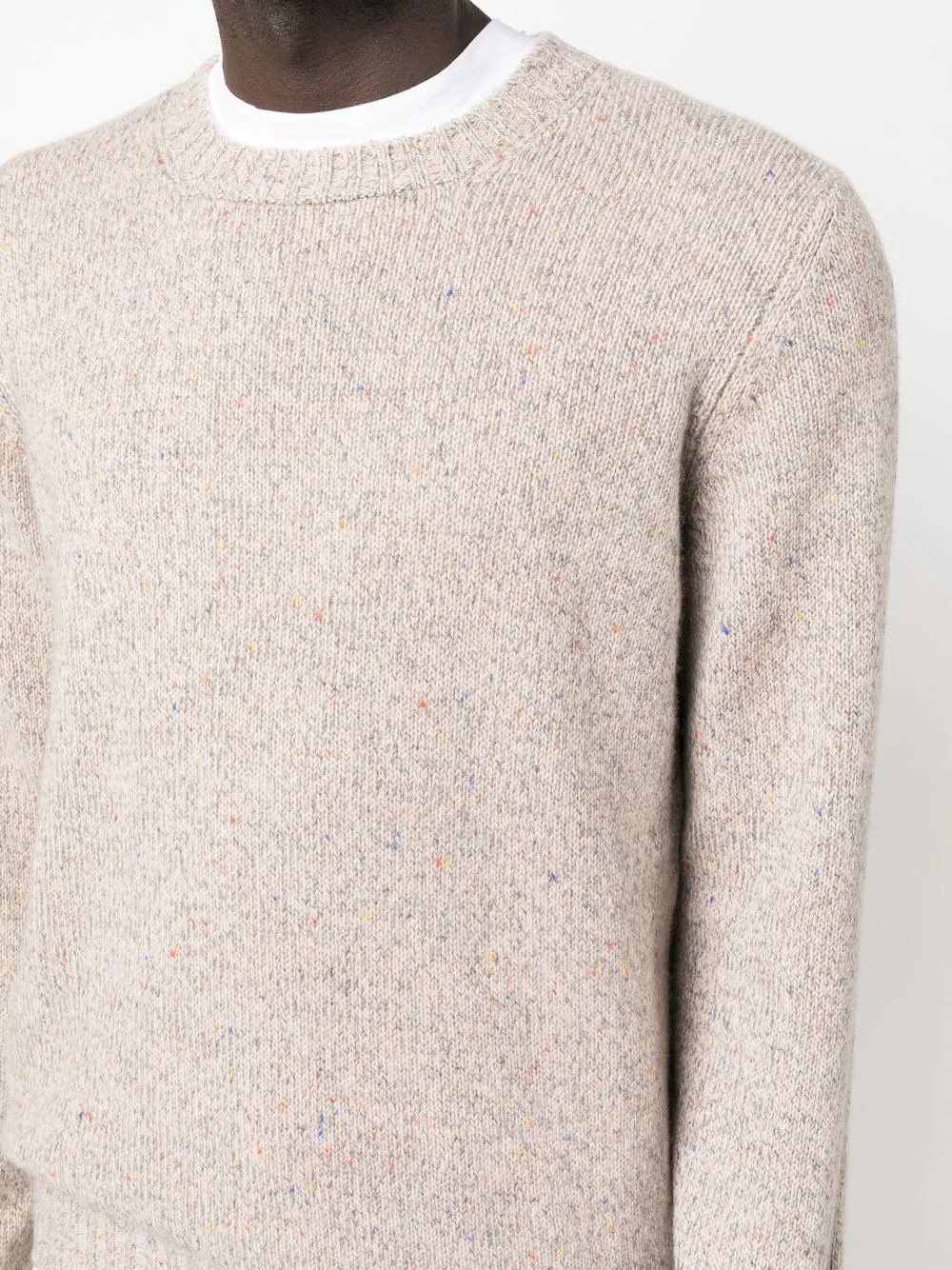 melange-effect cashmere jumper - 5