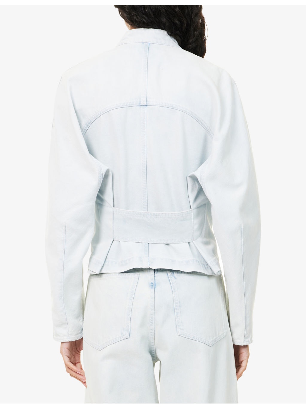 Round Faded-Wash Denim Jacket - 4